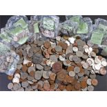 ** Large quantity of coins, British, Crowns to Pennies, George III to Elizabeth II, (qty). UK