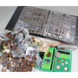 ** Mixed coins, to include pennies, UK and World coins, etc, (qty). UK Postage: £20
