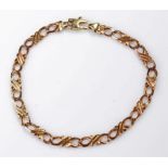 9 carat gold bracelet chain, 9.7grams
