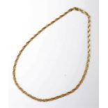 9 carat gold necklace, with wavy links, 12.5 grams