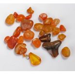 Amber stones, from 5mm high to 25mm high, (qty)
