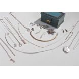 Mixed silver jewellery, to include chains, earrings, pendants, etc, (qty)