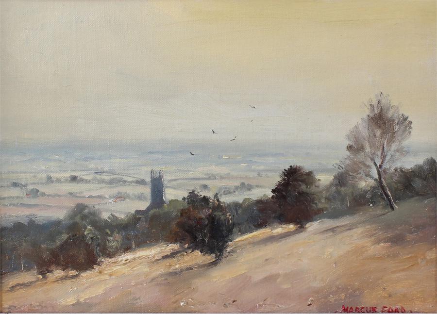 Marcus Ford, (1914-1989, Dedham church from gun hill, signed oil on canvas, 34cm x 24cm excluding - Image 2 of 2