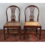 Pair of Hepplewhite style dining chairs, mahogany, caned seat, (2)