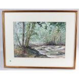 Peter Merrin (English school 20th century), watercolour, a northern river, signed, 34cm x 24cm