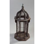 Bird cage, with a pagoda form top, 60cm high