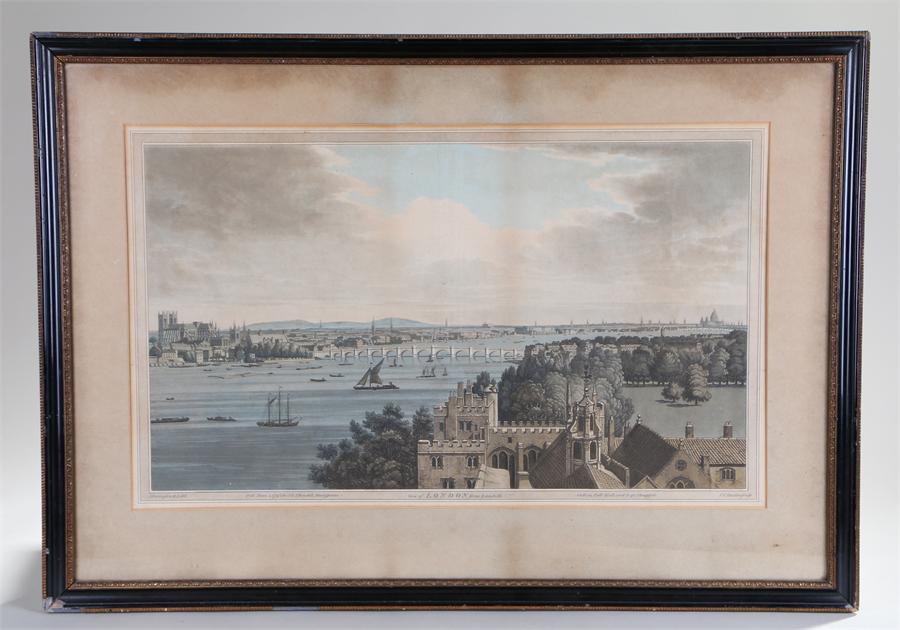 18th Century print of London. View of London from Lambeth, 1795, J Farington R.A. 56cm x 33cm - Image 3 of 3