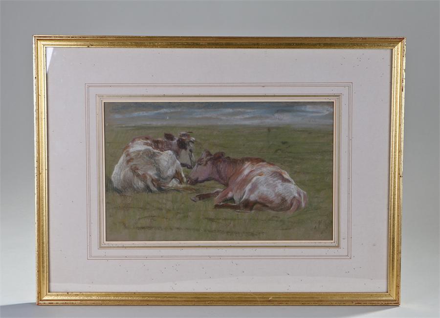 Manner of Thomas Sidney Cooper, (1803-1902) cattle resting, unsigned watercolour, 35cm x 21cm - Image 3 of 3