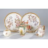 Royal Worcester porcelain, to include two blush ivory plates, a blush ivory jug, Rd No 144100 and