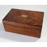 Victorian Walnut writing slope, hinged lid with interior slope