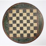 19th Century slate and faux marble chess board The central chess board with faux green marble and