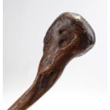 Early 19th Century Irish bog oak "Shillelagh" or club, the long smoothed handle with bulbous club