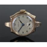 Marvin 9 carat gold ladies wristwatch, the named silvered dial with Arabic hours