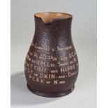 Royal Doulton stoneware jug, fashioned as a stitched leather blackjack 'The Landlords Invitation',