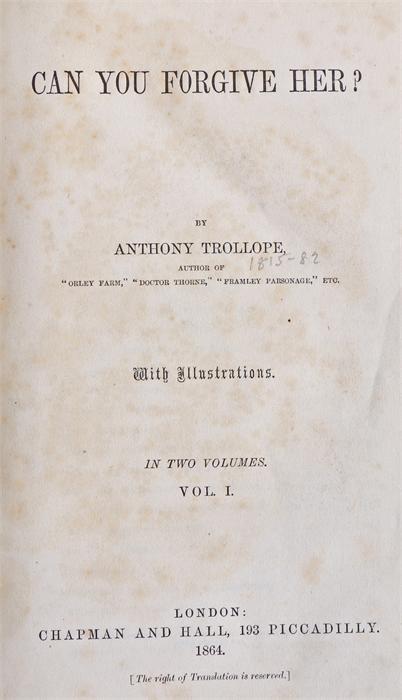 Anthony Trollope first edition 'Can you forgive her' two volumes bound as one. London: Chapman and - Image 2 of 12