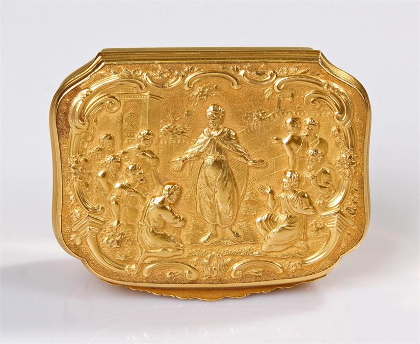 Beautiful 18th Century Dutch gold box, Amsterdam, maker Jean Saint (1698-1769), the box engraved and - Image 12 of 15