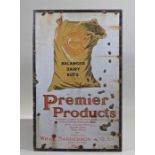 Premier Products enamel sign "Premier Prime Products, balanced dry nuts" Wray, Sanderson & Co, Hull,