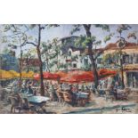 Yvonne Canu (1921-2008) Place Du Tertre, Paris, signed YV Canu, oil on canvas, 33cm x 22cm excluding