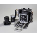 MPP micro technical 5 x 4 camera, Xenar 1:4,5/150 lens, serial number 5756947, a Anastigmat F/4.5