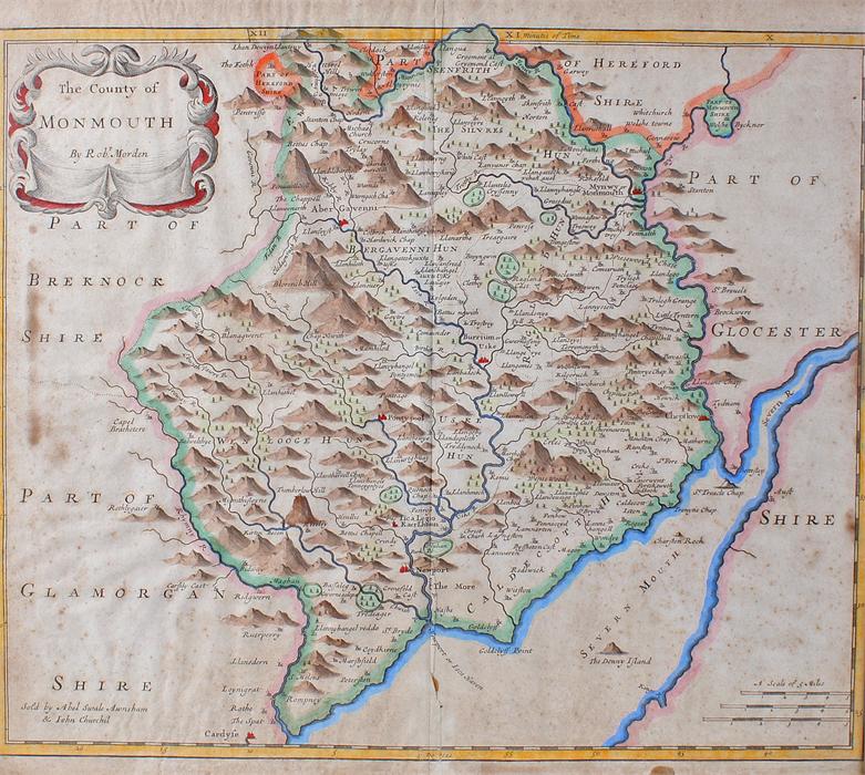 Three 18th Century Robert Morden maps, The County of Monmouth, Westmorland and The North Riding of - Image 7 of 8