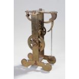 Model of the Galileo clock, in brass with swing pendulum, 29.5cm high