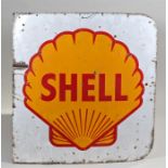 Shell enamel sign with the wording "SHELL" with the shell logo background, 85cm x 92cm
