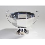 George V Silver bowl, Birmingham 1910, makers mark EG. The octagonal bowl with gadrooned edge and