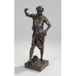 Emile Louis Picault (1833-1915) bronze figure titled Per Laborem, Gloire Et Fortune, 30cm high