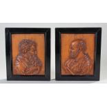 Fine pair of early 19th Century applewood carvings, of St Peter and St Paul, the back with a label