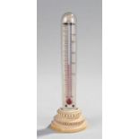 19th Century carved ivory tower thermometer by King, Optician Bristol, turned on the Holtzapffel