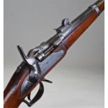 Austrian military rifle, Stevens Maastricht, the steel ram barrel with folding sights, ram rod