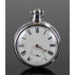 George IV silver pair case pocket watch, Thomas Healy, Manchester, No 5688, case assayed for Chester