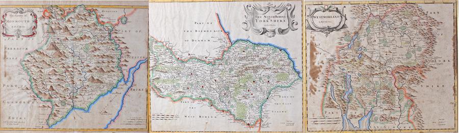 Three 18th Century Robert Morden maps, The County of Monmouth, Westmorland and The North Riding of - Image 5 of 8