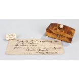 Boer War prisoner of war brooch, inscribed Sth 1901, together with a note by the sender, also with a