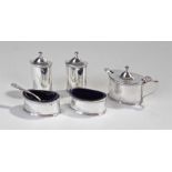 George VI silver condiment set Birmingham 1946, JB Chatterley and Sons Ltd consisting of a