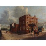 19th Century English school The Bull, East Sheen Richmond, Surrey, oil on canvas, 59cm x 44cm