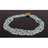 Large aquamarine necklace, consisting of one hundred and eleven aquamarines, the aquamarines in