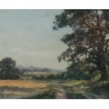 Max Hofler (1892-1963) Peaceful evening, Berkshire, signed oil on board, 39cm x 32cm excluding