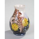 Moorcroft porcelain vase with autumn leaves, impressed marks to the base, number 85/250, signed