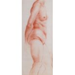 19th Century chalk drawing of a nude, unsigned 14cm x 23cm