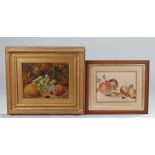 19th Century British school still life of fruit, unsigned, oil on canvas, together with a 19th
