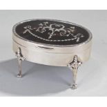 George V silver and tortoiseshell jewellery casket, Birmingham, 1912, maker Deakin & Francis, the