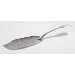 George III silver fish slice, London 1787, maker William Eaton. The fiddle pattern monogrammed