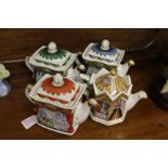 Four Sadler Staffordshire novelty teapots including; A Midsummer Night's Dream, Romeo & Juliet,