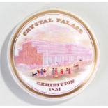 Crystal palace interest, a pot lid from the Crystal Palace exhibition, 1851