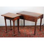 19th Century mahogany pembroke table, drop flaps, together with a side table, (2)