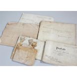 17th Century indenture, dated 1681, together with five further later manuscripts