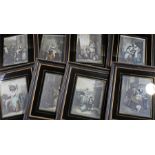 Set of eight Cries of London prints, within black glass and gilt mount, black and gilt frames, (12)