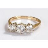 14 carat gold cubic zirconia set ring, ring size N