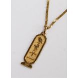 18 carat gold chain, with a 9 carat gold pendant